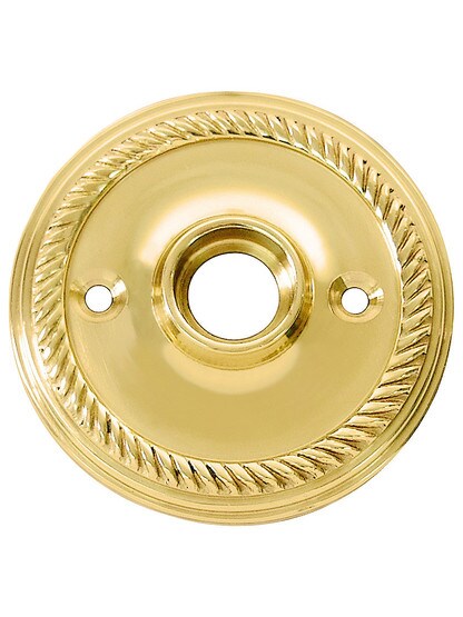 2 1/2 inch Rope Pattern Rosette With 5/8 inch Collar in Polished Brass Finish